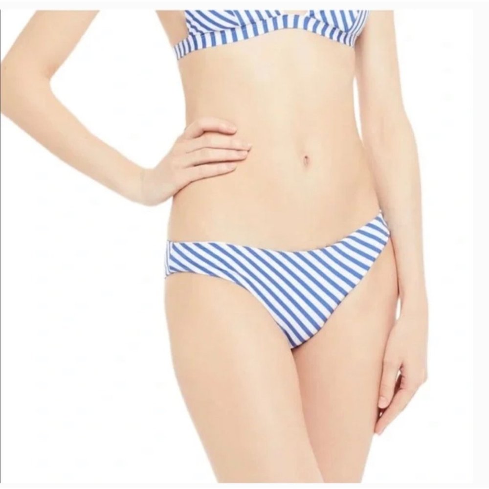 NEW Onia Lily Lurex Blue & White stripe Bikini Bottom sz S/P